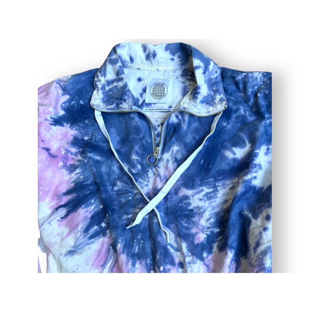 UO Cristal Anorak Tie Dye Cinched Drawstring Pullover Windbreaker - Picture 7 of 13